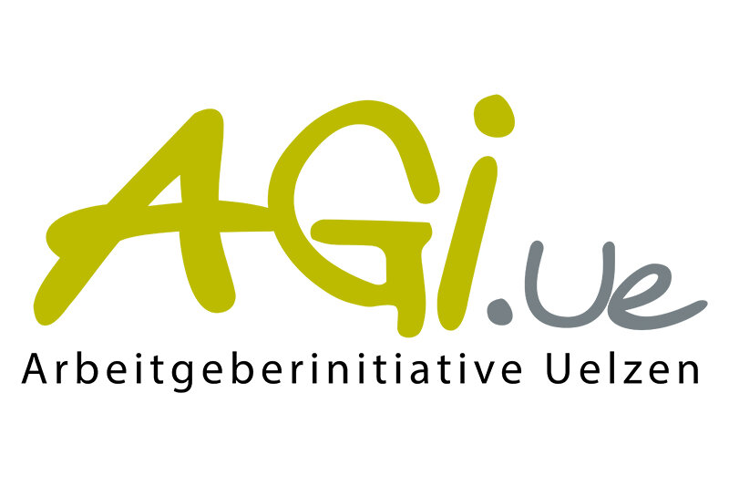 AGi.ue - AGi in grüner Schrift und ue in grauer Schrift, es ist die Arbeitgeberinitiative Uelzen