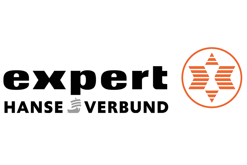 Schriftzug des Logos expert mit einem orangenen Stern daneben
