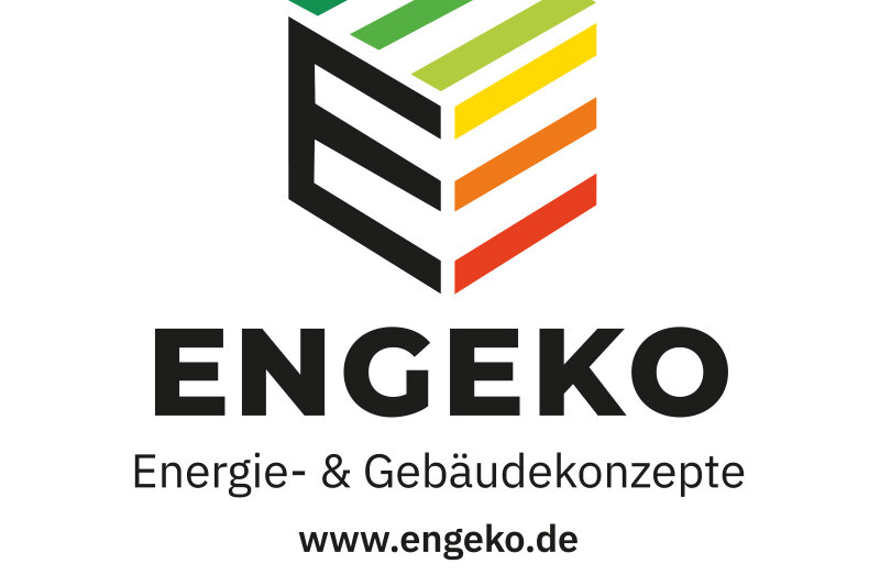 Ein E in verschiedenen Farben in Würfel Form Logo von Engeko - Energie und Gebäudekonzepte 